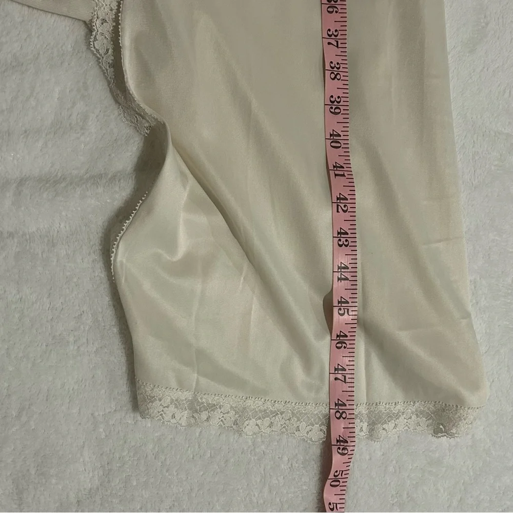 Vintage White Satin Chemise Midi Length - Picture 8 of 9